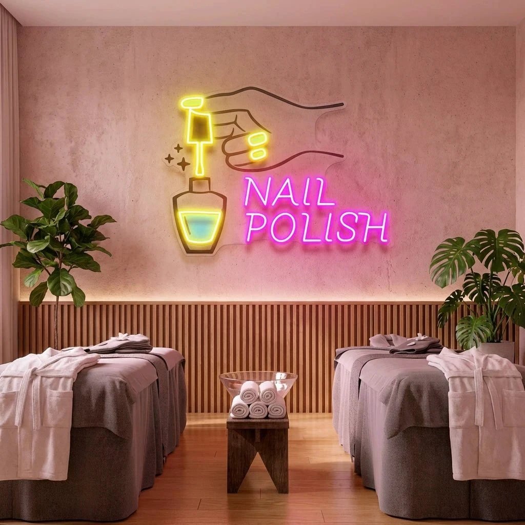 Nail Polish 1 Artwork Led Neon Sign Light, Nail Salon Decoration
