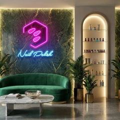 Nail Polish Artwork Led Neon Sign Light, Nail Salon Decoration