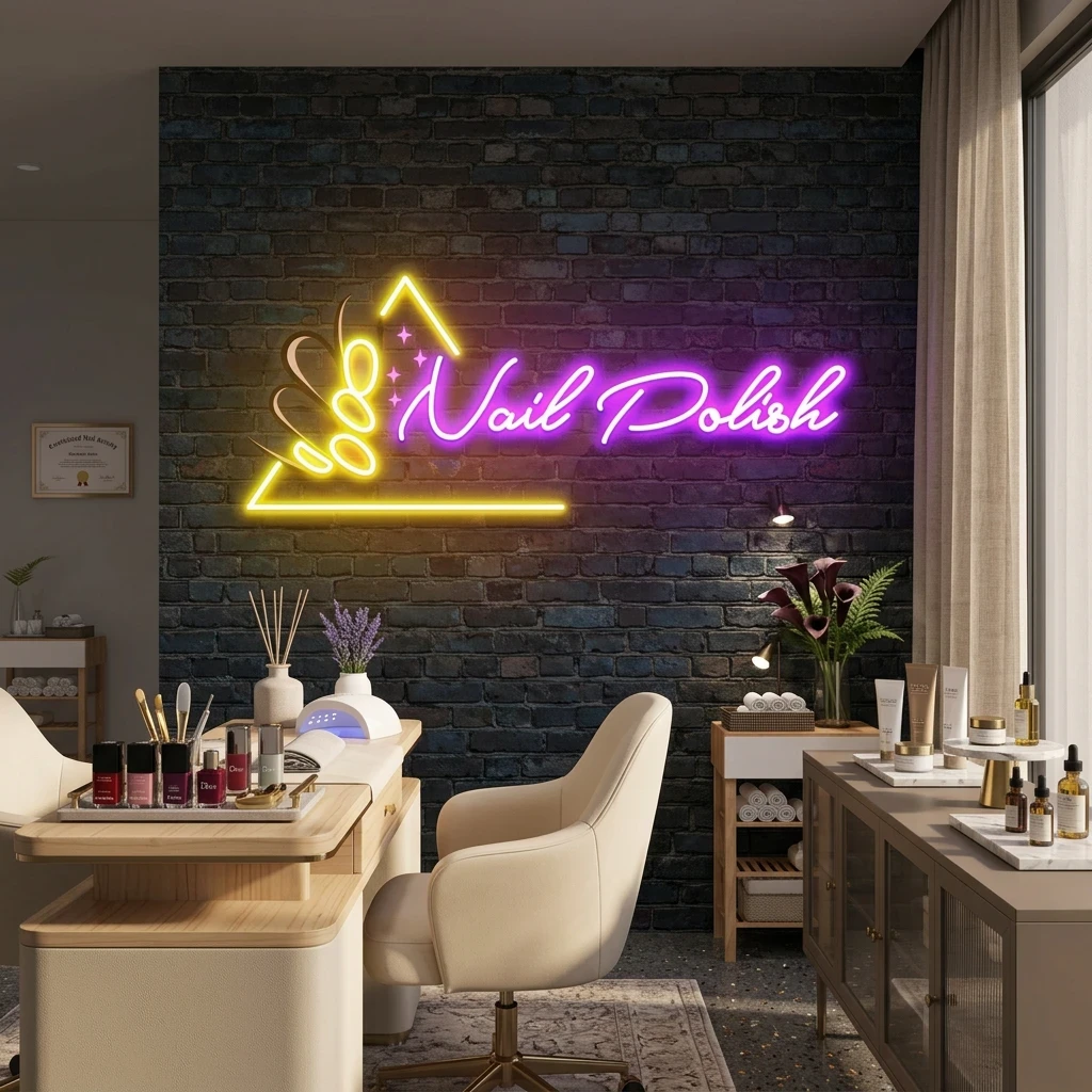Nail Polish Artwork Led Neon Sign Light