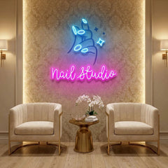 Nail Studio 2 Artwork Led Neon Sign Light, Nail Salon Decoration