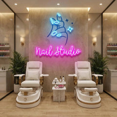 Nail Studio 2 Artwork Led Neon Sign Light, Nail Salon Decoration