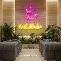 Nail Studio 2 Artwork Led Neon Sign Light, Nail Salon Decoration