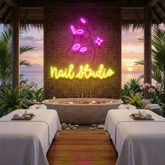 Nail Studio 2 Artwork Led Neon Sign Light, Nail Salon Decoration