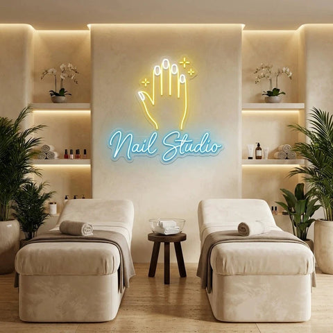 Nail Studio 2 Artwork Led Neon Sign Light, Nail Salon Decoration