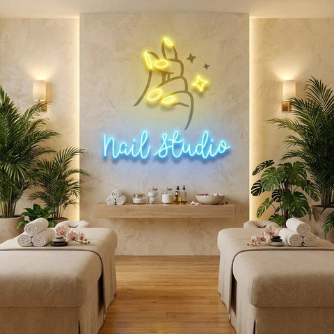 Nail Studio 2 Artwork Led Neon Sign Light, Nail Salon Decoration