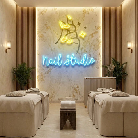 Nail Studio 2 Artwork Led Neon Sign Light, Nail Salon Decoration