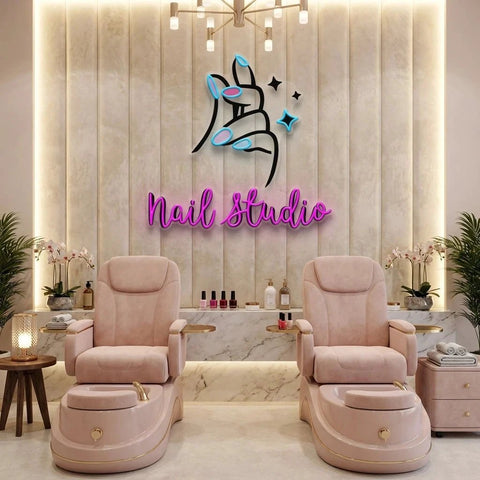 Nail Studio 2 Artwork Led Neon Sign Light, Nail Salon Decoration