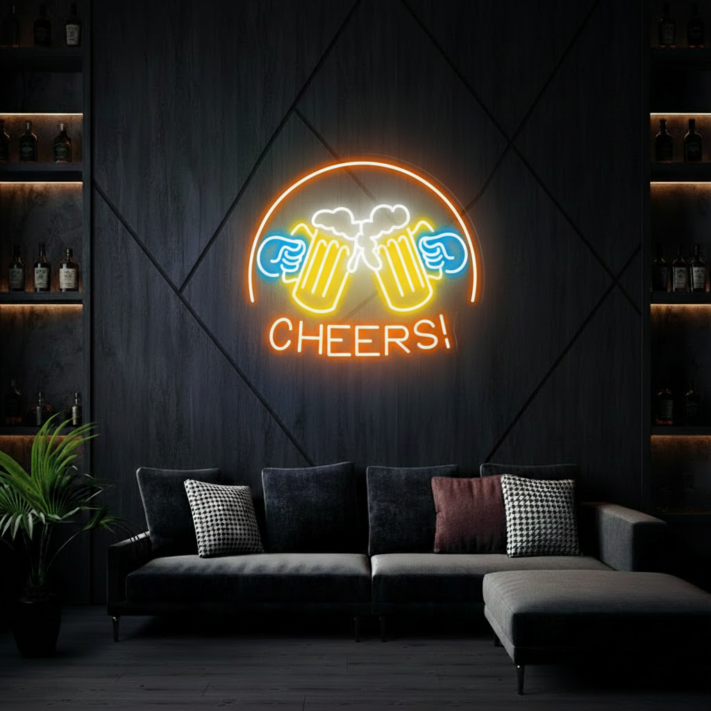 Beer Cheers Neon Signs Lights Bar Art Wall Decor