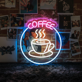 Coffee Neon Sign Round Neon Sign - VN03 - Customneonstudio