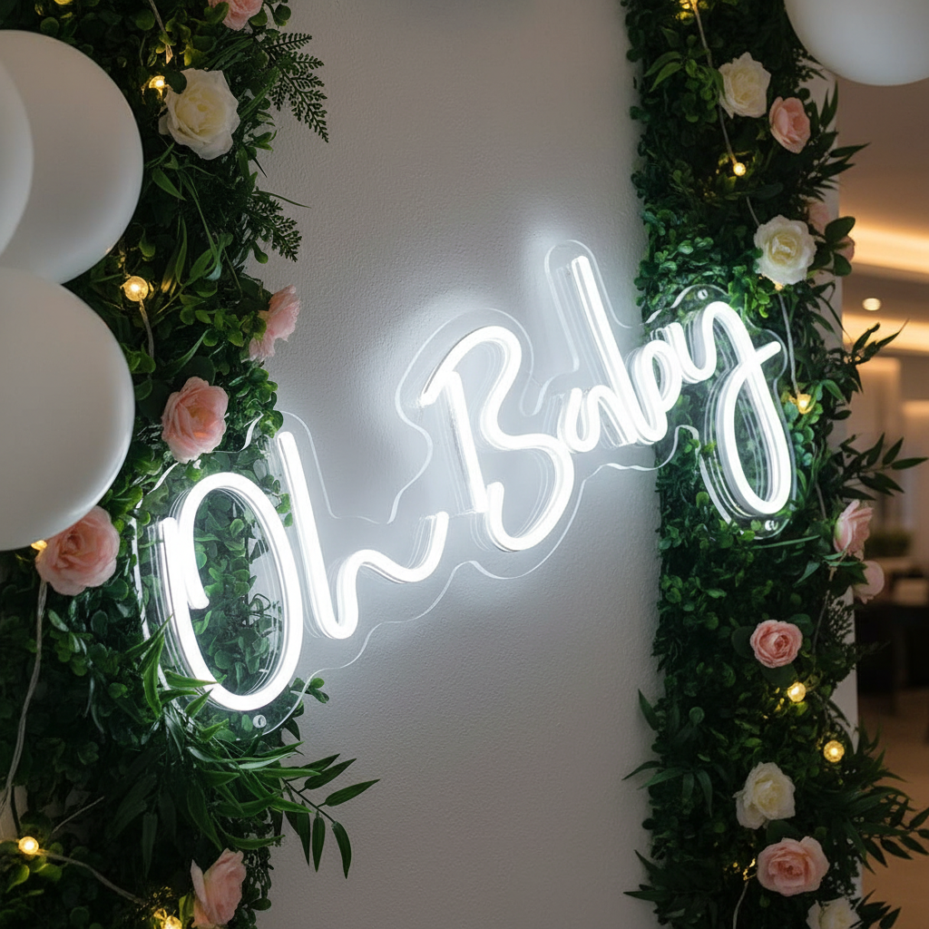 Oh Baby Neon Sign for Baby Shower Decoration