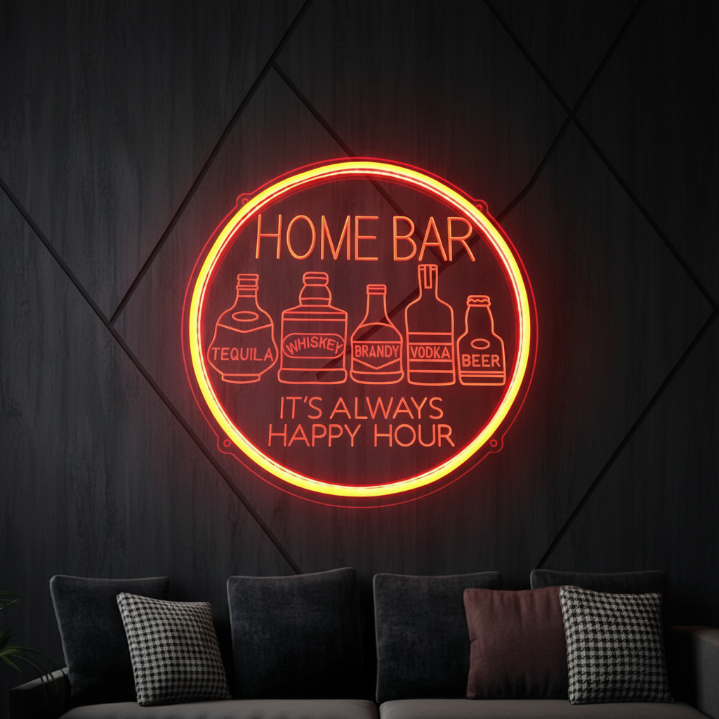 Neon Bar Sign Pub Beer Wine Wall Art Decor Sign
