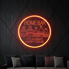 Neon Bar Sign Pub Beer Wine Wall Art Decor Sign