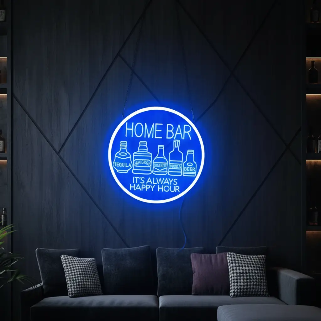 Neon Bar Sign Pub Beer Wine Wall Art Decor Sign