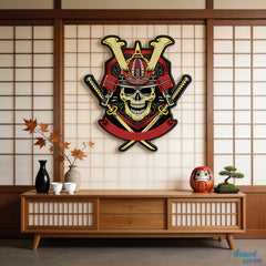 Japanese Samurai Skull Holding Katana Sword Neon Sign Light Artwork