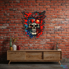 Vision of the Undead: Neon Skull & Glasses Neon Sign Light Artwork