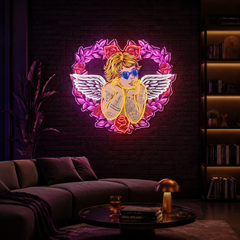 Wings of Love: See It Through Cupid’s Glasses Best Gift For Valentine Neon Sight Light Artwork