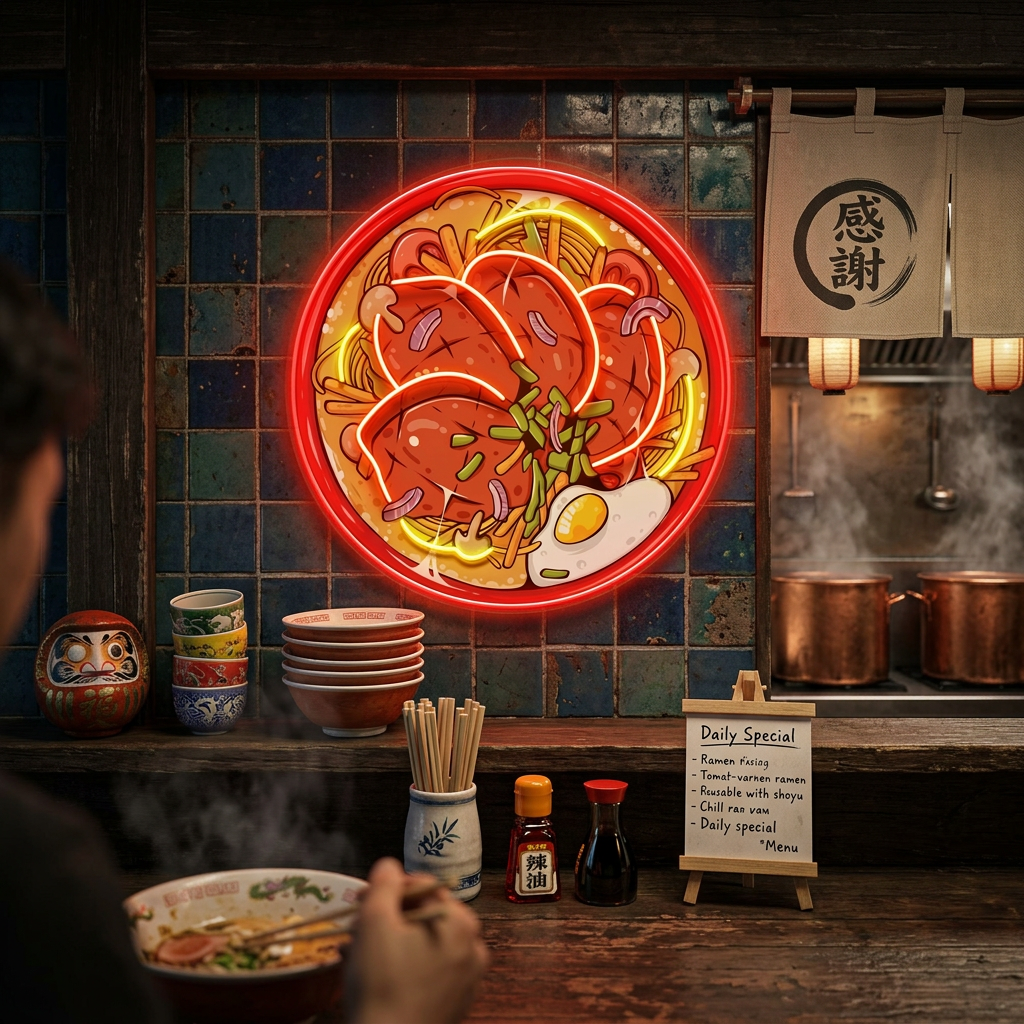 Noodle With Beef LED Neon Sign Light Pop Art