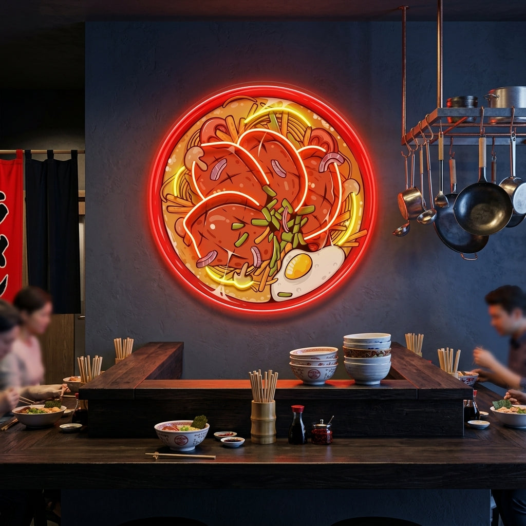 Noodle With Beef LED Neon Sign Light Pop Art