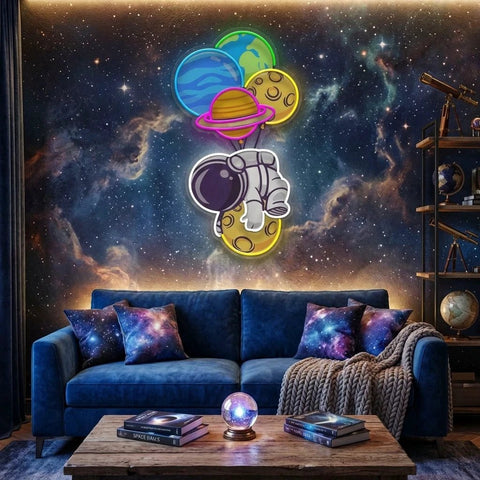 Balloon Astronaut Art work Led Neon Sign Light