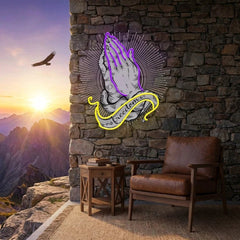 Praying Hands Artwork Led Neon Sign Light