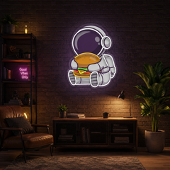 Buger Astronaut Art work Led Neon Sign Light