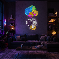Balloon Astronaut Art work Led Neon Sign Light