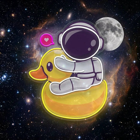 Duck Astronaut Art work Led Neon Sign Light