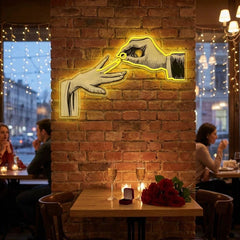 Hand Couple Artwork Led Neon Sign Light