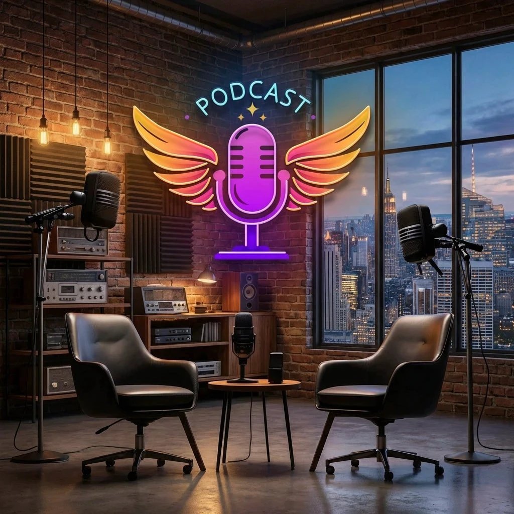 Custom Name Podcast LED Neon Light - Custom Artwork for Studio Decor