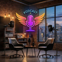 Custom Name Podcast LED Neon Light - Custom Artwork for Studio Decor