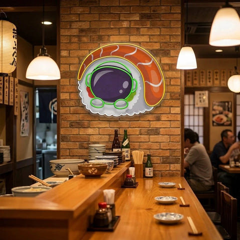 Sushi Astronaut Art work Led Neon Sign Light