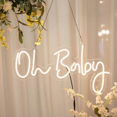 Oh Baby Neon Sign for Baby Shower Decoration