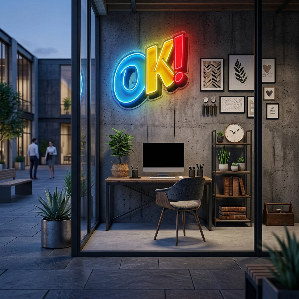Ok Sign LED Neon Sign Light Pop Art