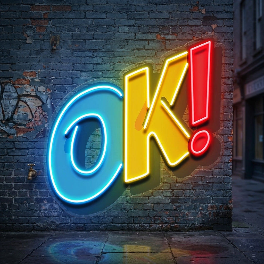 Ok Sign LED Neon Sign Light Pop Art