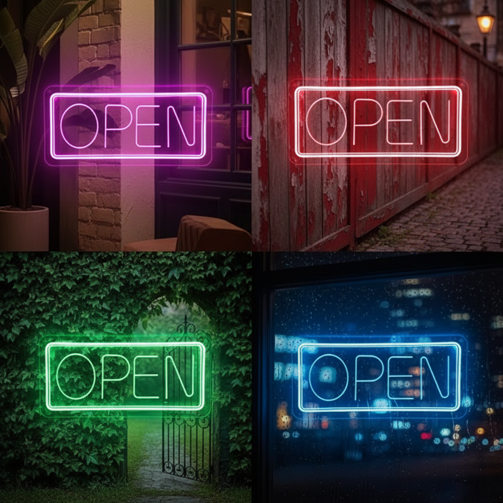 OPEN Welcome LED Neon Sign Custom Business Bar Sign