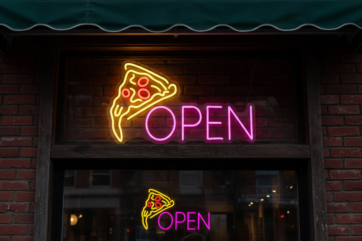 Open Pizza Led Neon Sign Restaurant Wall Decor Sign