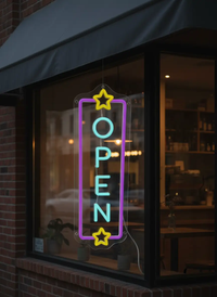 Vertical Open Led Neon Sign Business Shop Decor Sign