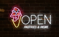 Neon Open Ice Cream Open Sign Custom Neon Sign