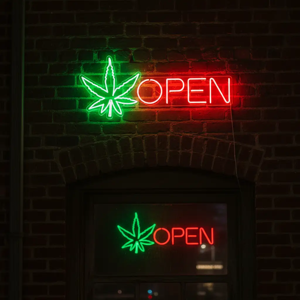 Open Neon Sign Weed Neon Sign Wall Decor Art