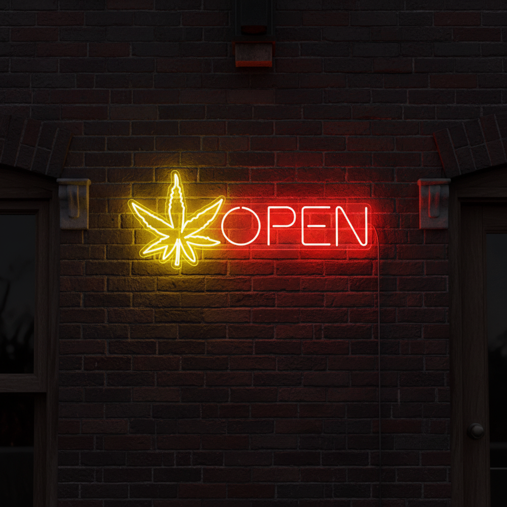 Open Neon Sign Weed Neon Sign Wall Decor Art