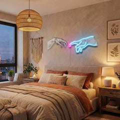 Touching Hand Artwork Led Neon Sign Light