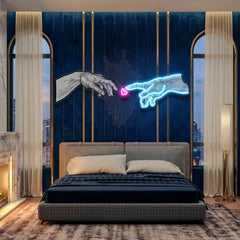 Touching Hand Artwork Led Neon Sign Light