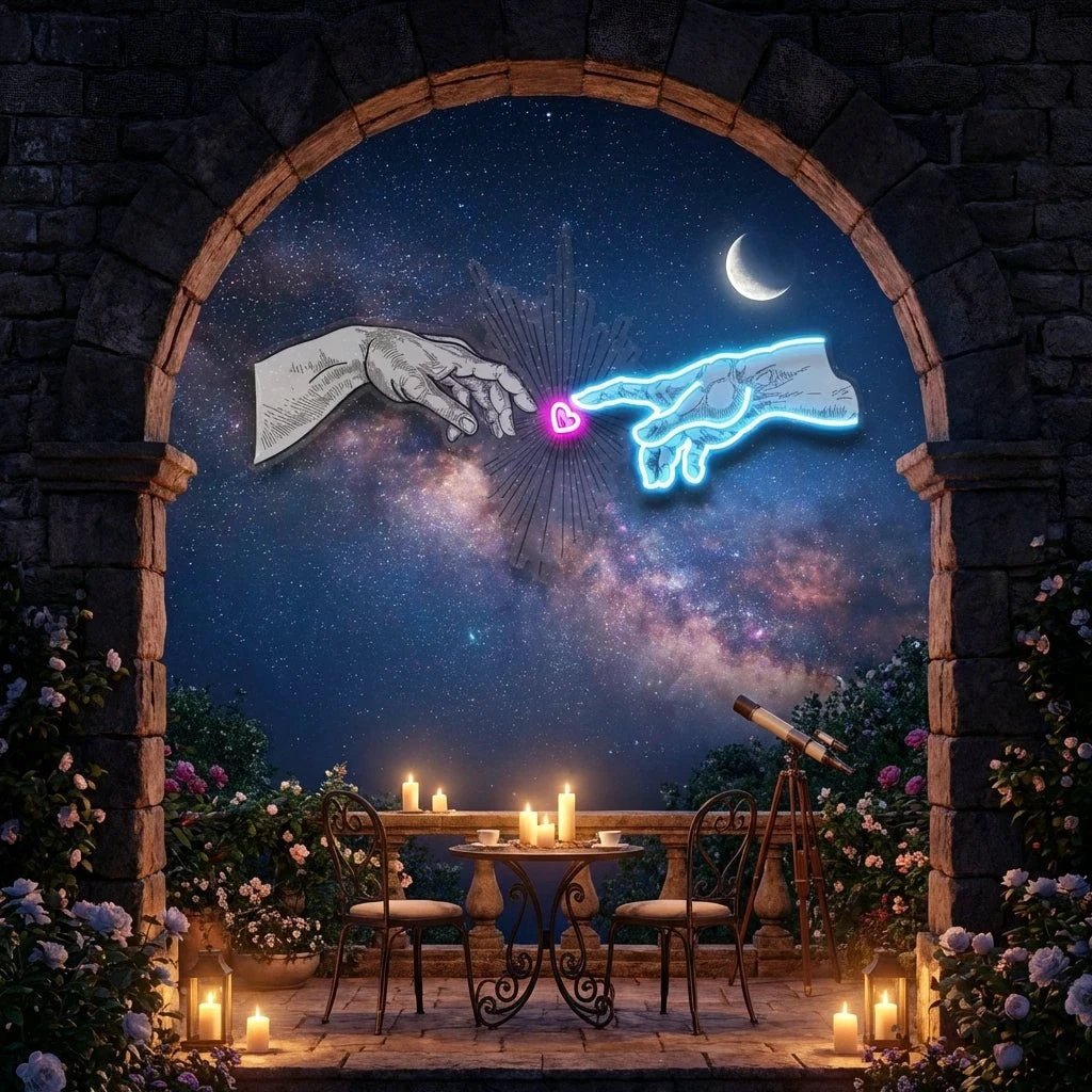Touching Hand Artwork Led Neon Sign Light
