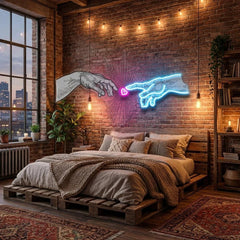 Touching Hand Artwork Led Neon Sign Light