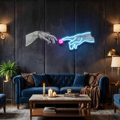 Touching Hand Artwork Led Neon Sign Light