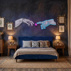Touching Hand Artwork Led Neon Sign Light