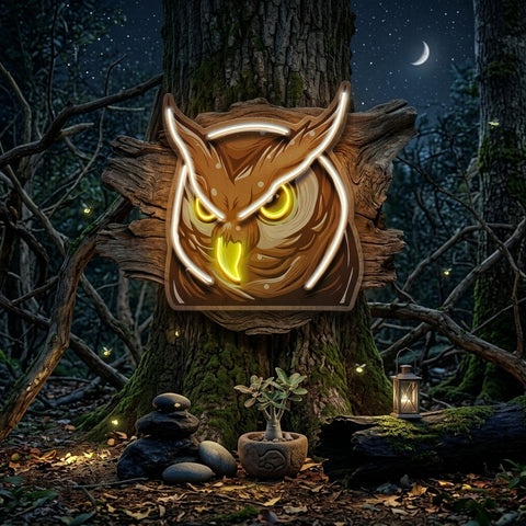 Owl Head LED Neon Sign Light Pop Art