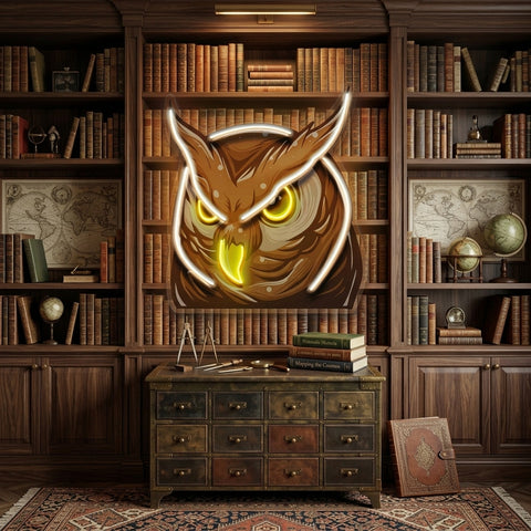 Owl Head LED Neon Sign Light Pop Art