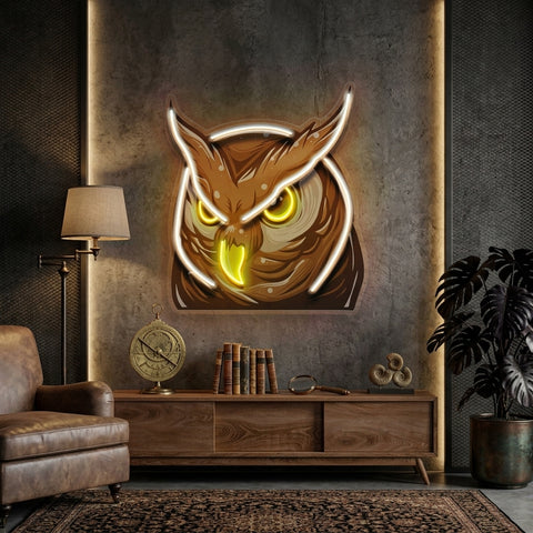 Owl Head LED Neon Sign Light Pop Art