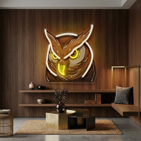 Owl Head LED Neon Sign Light Pop Art